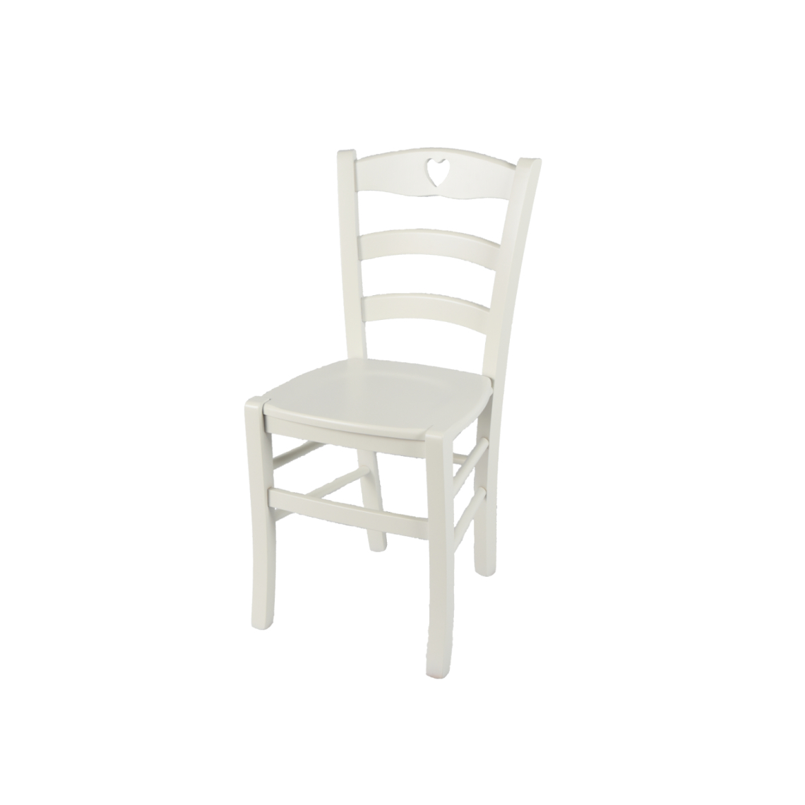 T M C S - t m c s Tommychairs - Chaise CUORE pour cuisine, bar et salle à manger, robuste structure en bois de hêtre peindré en couleur blanc glace et assise en bois - Chaises