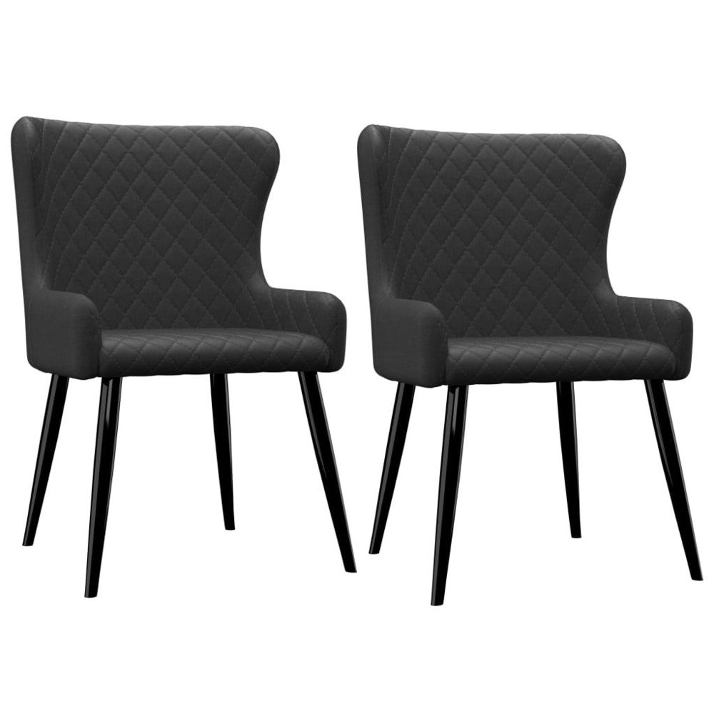 marque generique - Joli Fauteuils et chaises ligne Ramallah Chaises de salle à manger 2 pcs Noir Tissu - Chaises