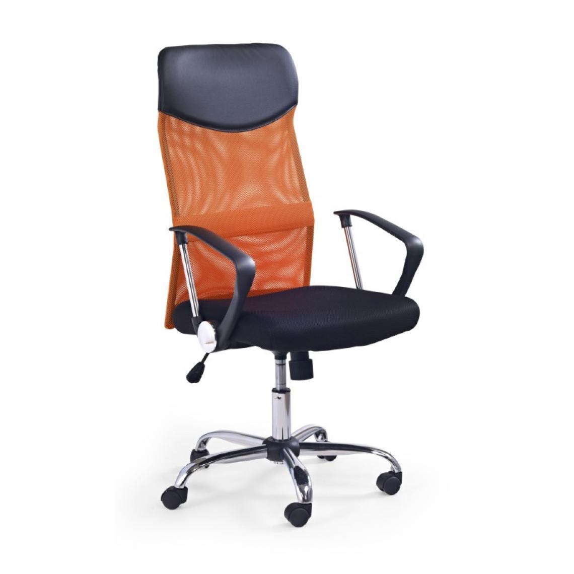 Carellia - Chaise de bureau en tissu et maille - Orange - Chaises
