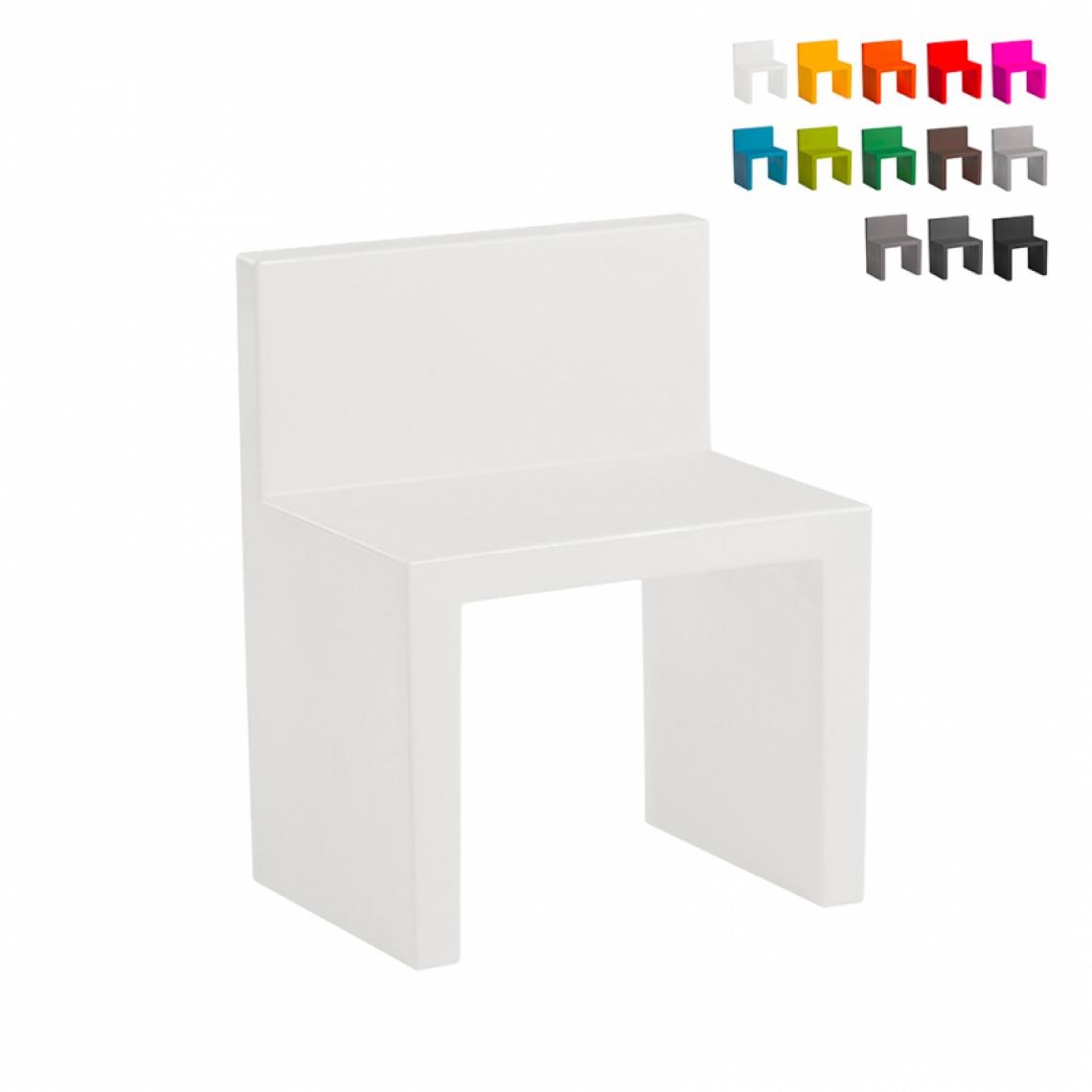 Slide - Chaise au design moderne Slide Angolo Retto pour la maison et le jardin, Couleur: Blanc - Chaises