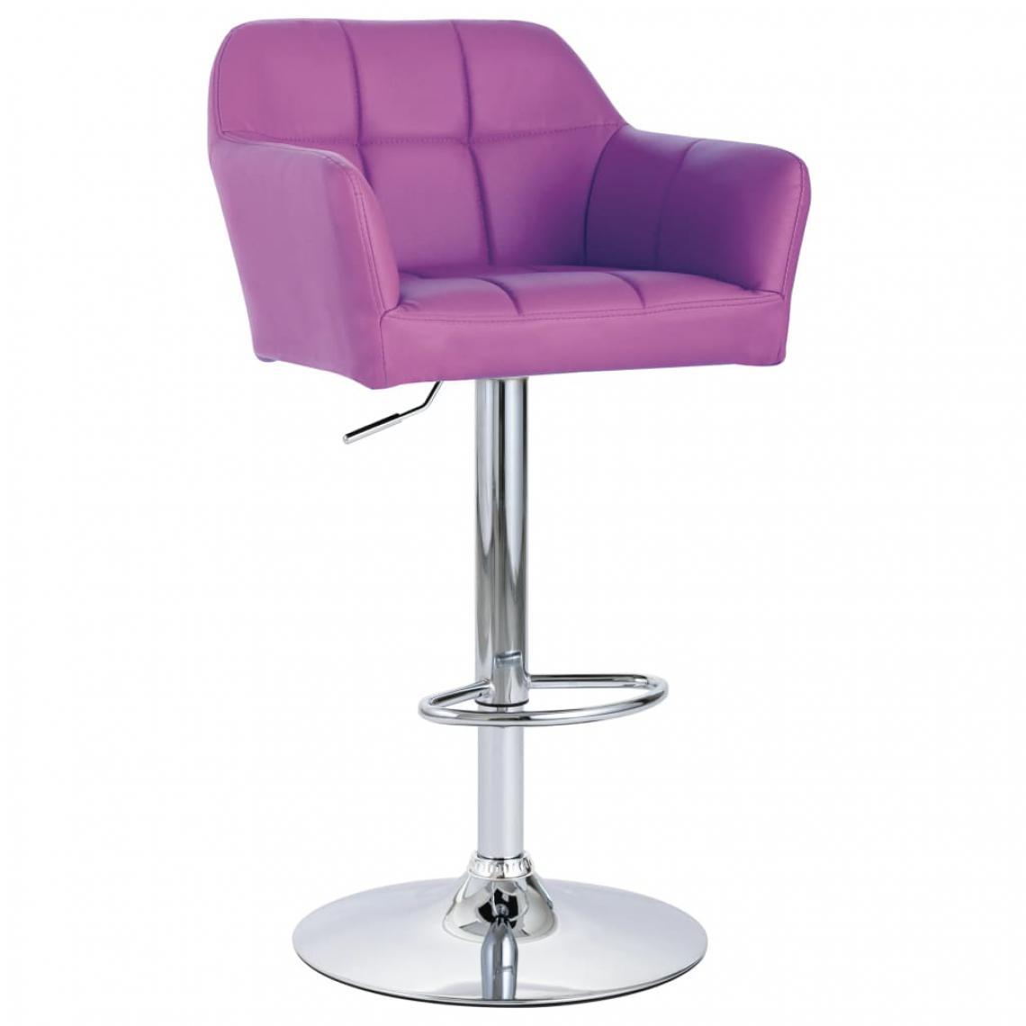 Uco - UCO Chaise de bar avec accoudoir Violet Similicuir - Chaises