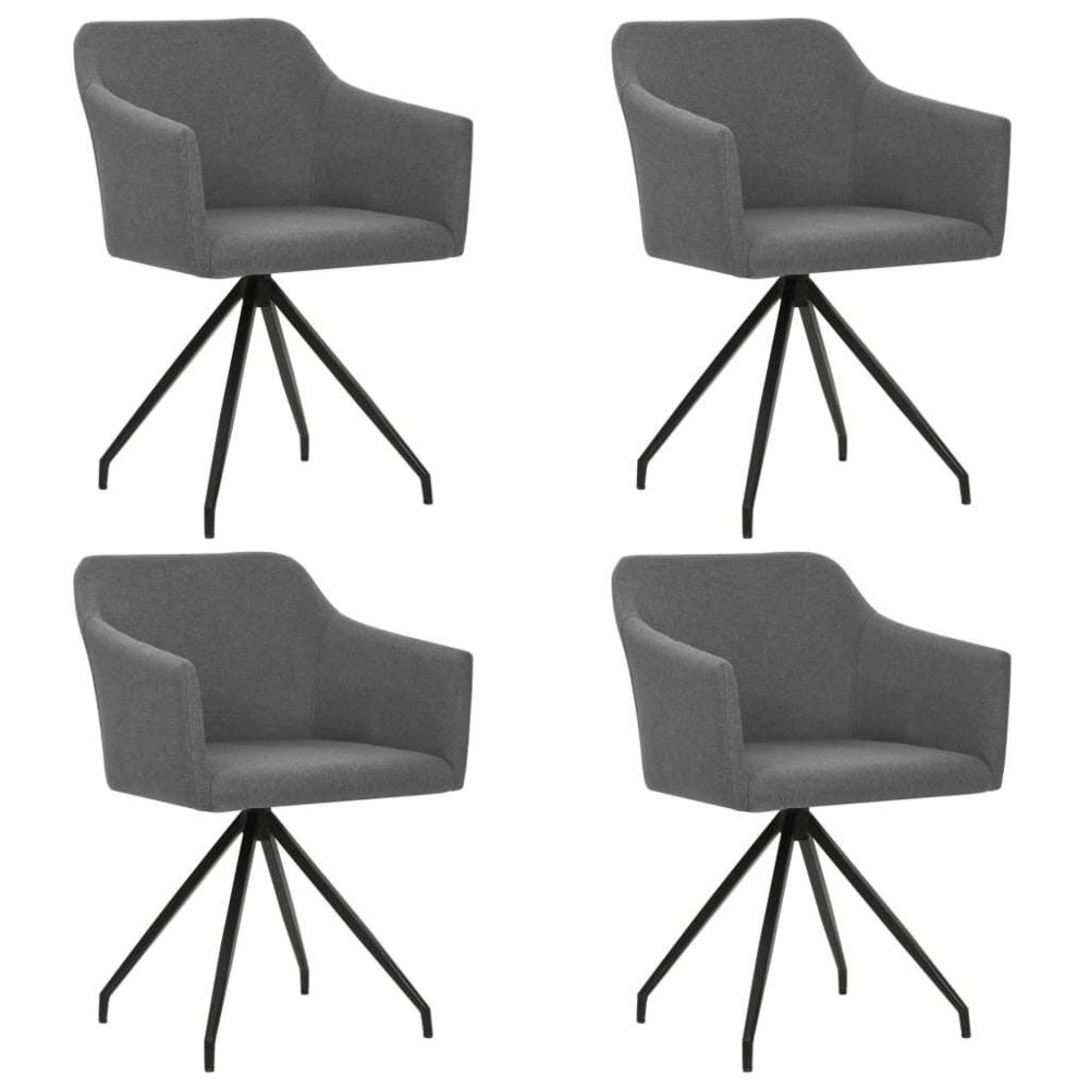 marque generique - Inedit Fauteuils et chaises famille Stockholm Chaises pivotantes de salle à manger 4 pcs Gris clair Tissu - Chaises