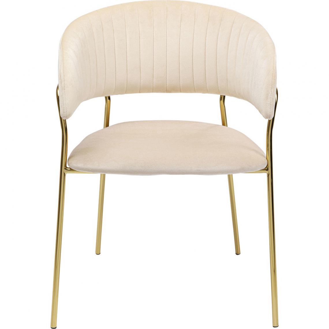 Karedesign - Chaise avec accoudoirs Belle velours crème Kare Design - Chaises