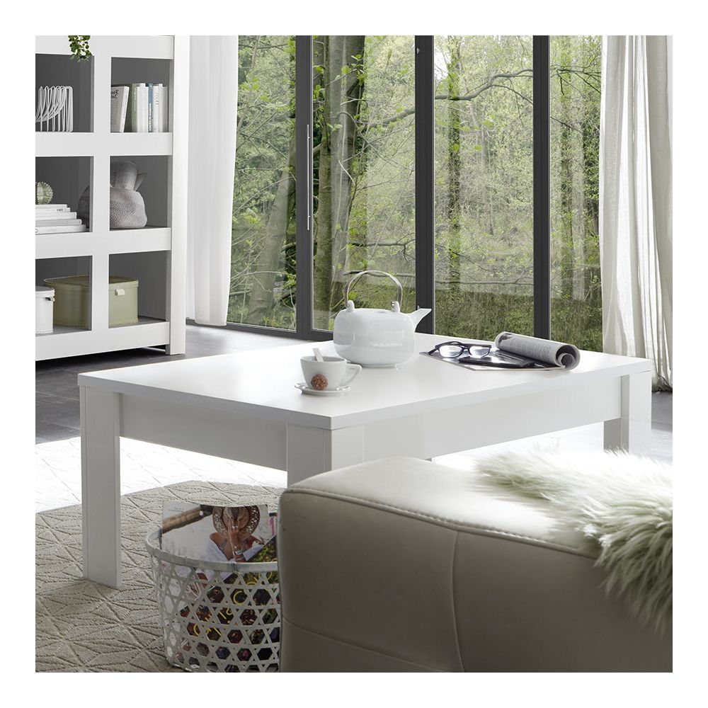 Kasalinea - Table basse 120 cm blanc laqué design AGATHE - Tables à manger