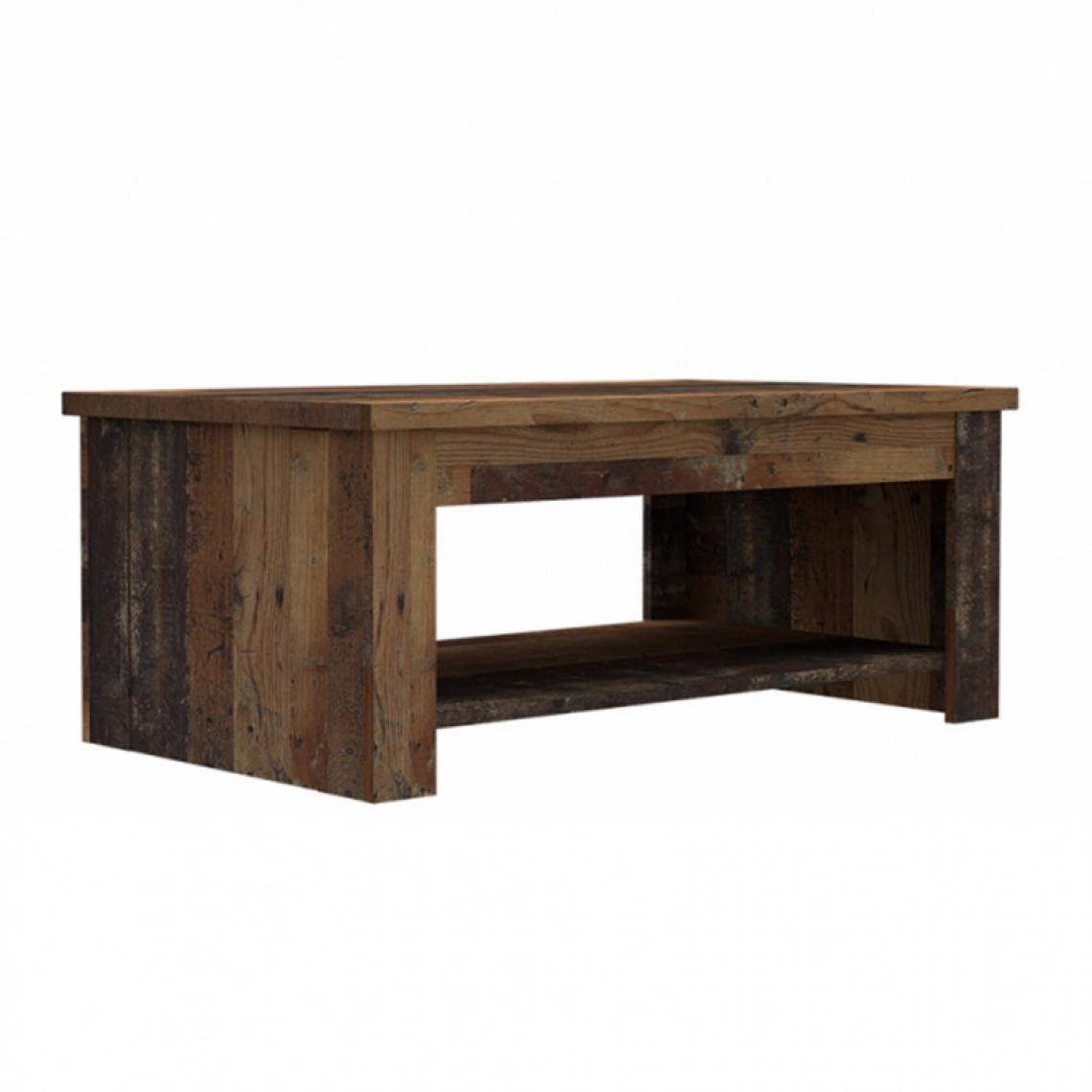 Meubletmoi - Table basse avec plateau relevable effet bois vieilli - BUCK - Tables basses