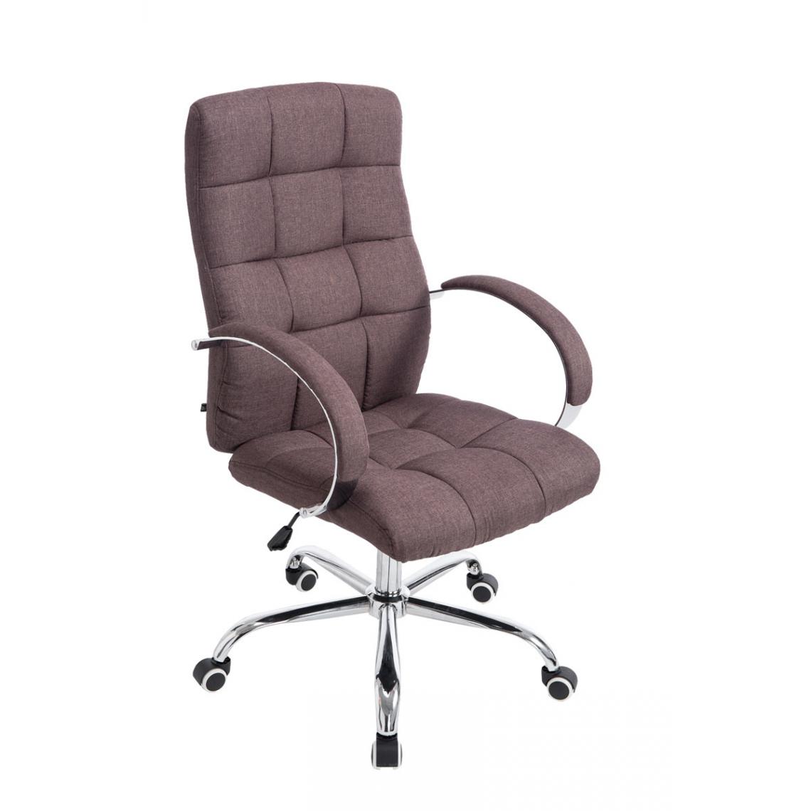Icaverne - Joli Chaise de bureau famille Gaborone tissu couleur marron - Chaises