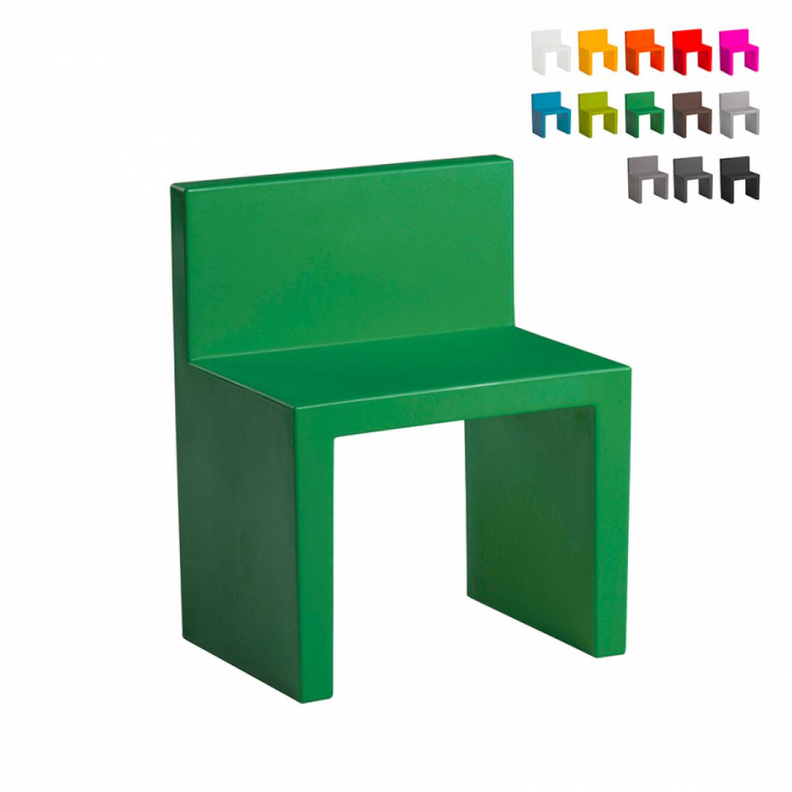 Slide - Chaise au design moderne Slide Angolo Retto pour la maison et le jardin, Couleur: Vert - Chaises