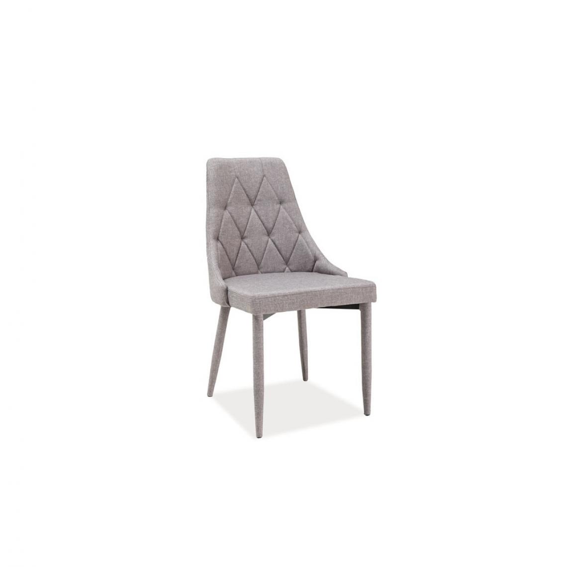 Ac-Deco - Chaise en velours - Trix - 46 x 46 cm x H 88 cm - Gris - Chaises