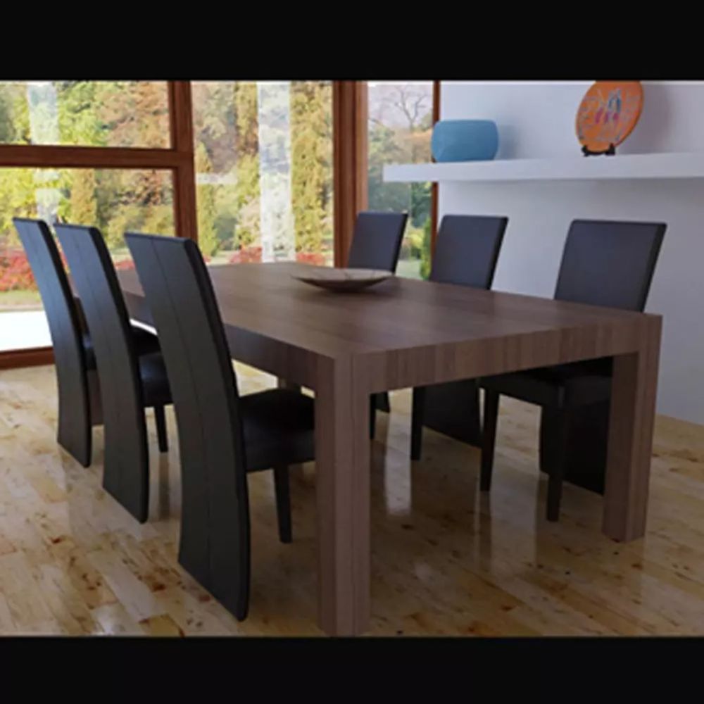 marque generique - Icaverne - Chaises de cuisine et de salle à manger serie Chaise de salle à manger 6 pcs Cuir artificiel Marron foncé - Chaises