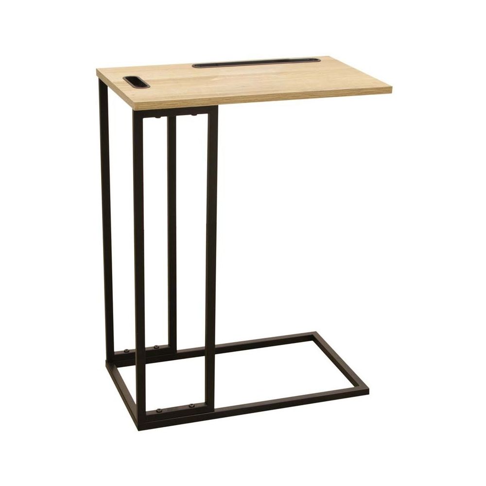 The Home Deco Factory - Table d'appoint en bois et métal avec support tablette - Consoles