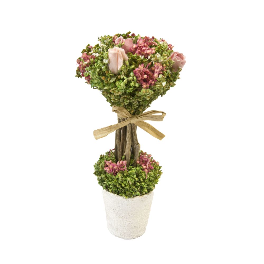 Visiodirect - Lot de 12 Fleurs séchées et boutons de rose - 18 x 8 cm - Objets déco
