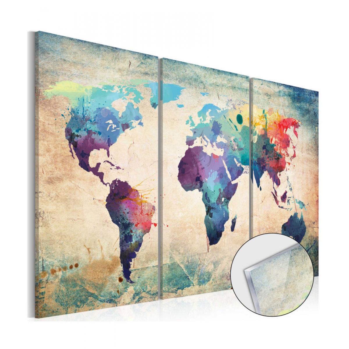 Artgeist - Tableau sur verre acrylique - Rainbow Map [Glass] 90x60 - Tableaux, peintures