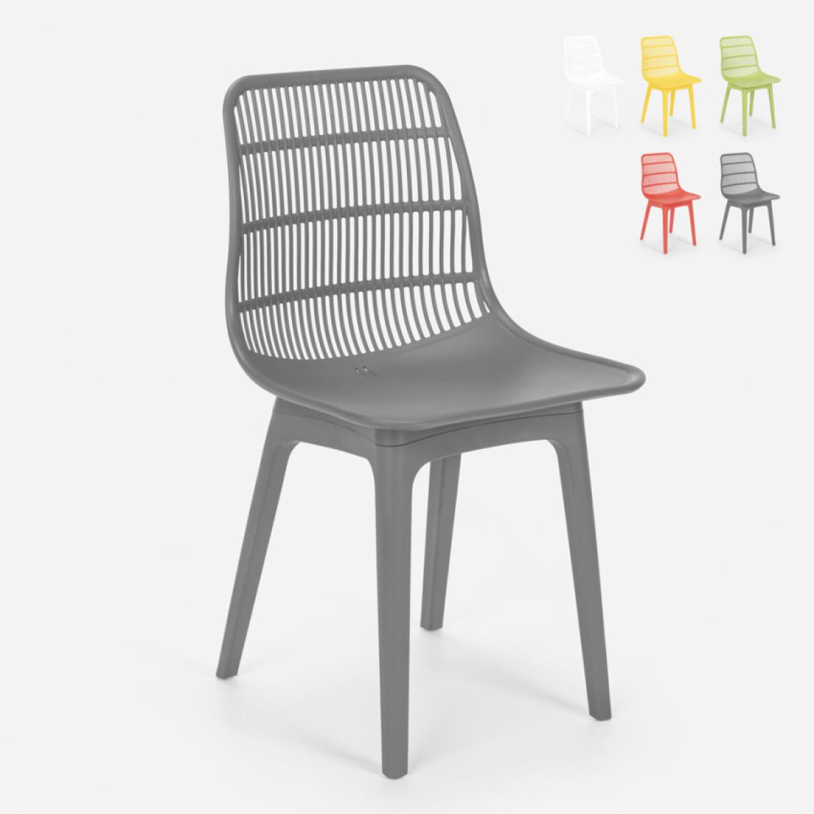 Ahd Amazing Home Design - Chaise en polypropylène pour cuisine, bar, restaurant, jardin moderne Bluetit, Couleur: Gris - Chaises