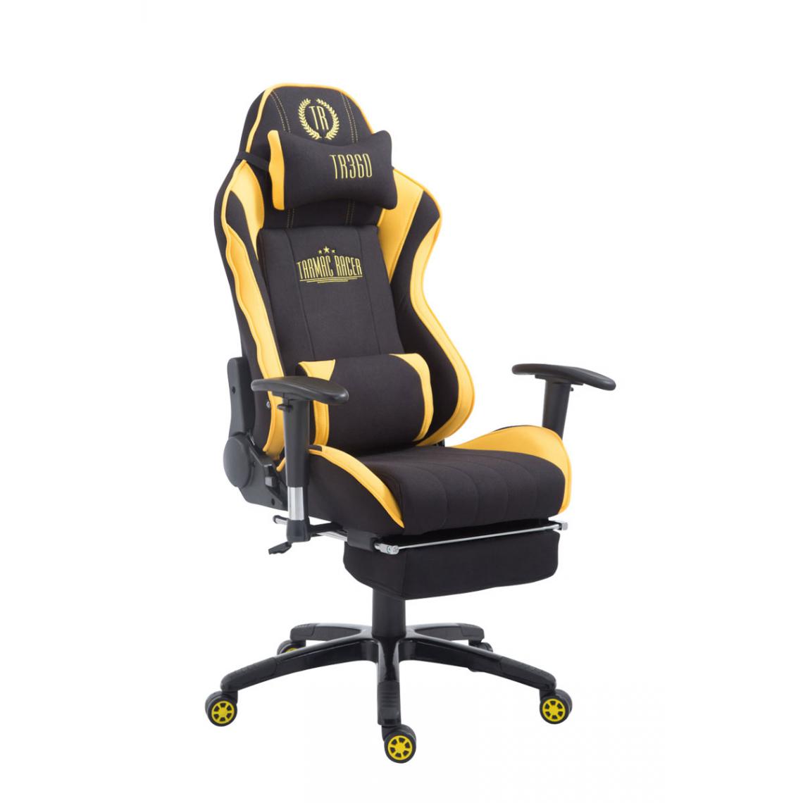 Icaverne - Distingué Chaise de bureau famille Luanda Shift en tissu avec repose-pieds couleur noir jaune - Chaises