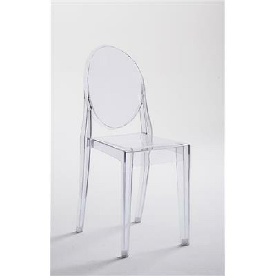 Kasalinea - Chaise design transparente en polycarbonate ESMAR, lot de 4-L 51 x P 38 x H 90,5 cm- Transparent - Chaises
