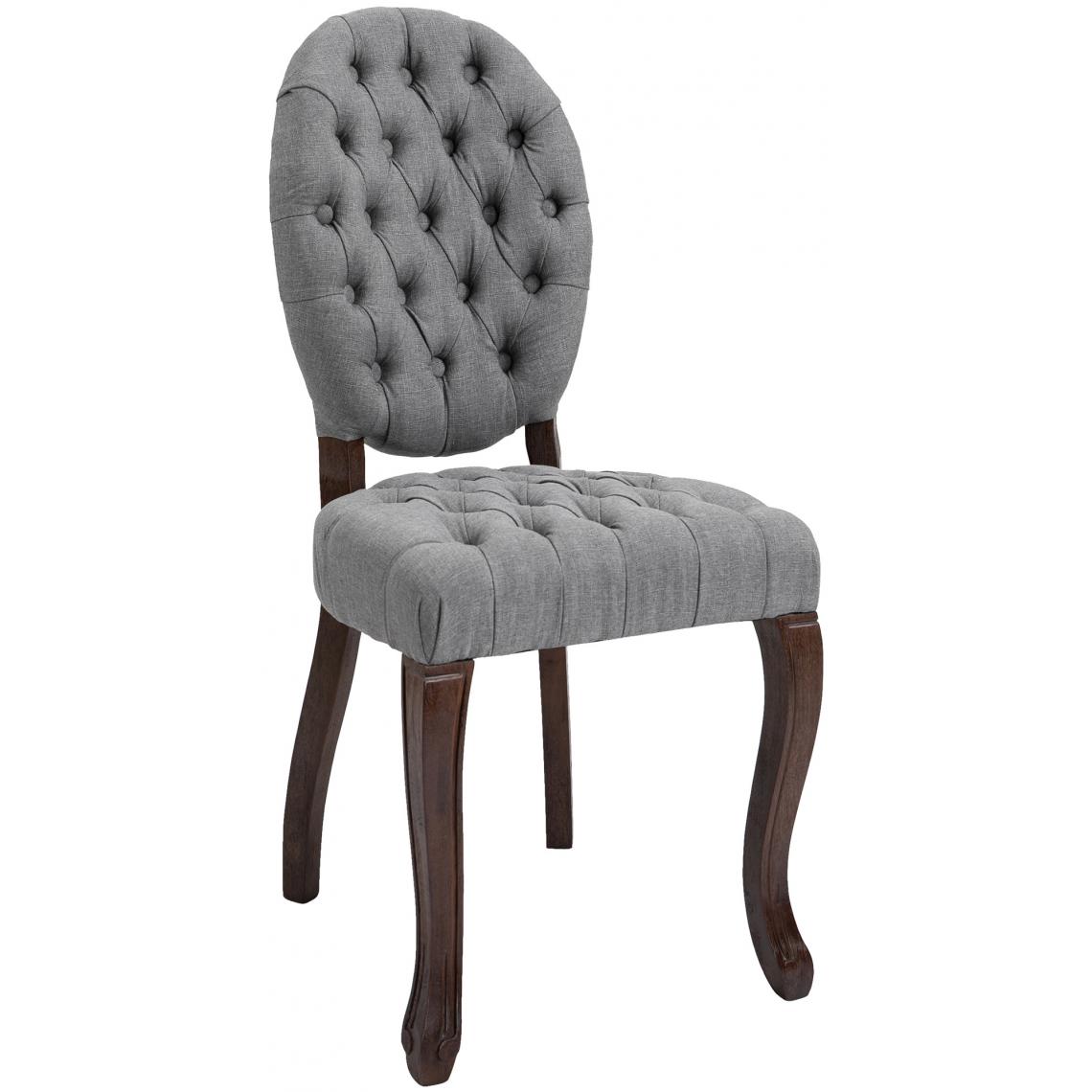 Icaverne - Moderne Chaise de salle à manger Saint-Domingue tissu antique couleur gris - Chaises