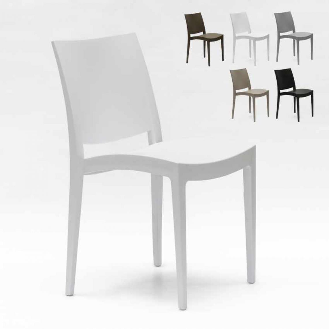 Grand Soleil - Chaise en polypropylène pour salle à manger bar et restaurant Grand Soleil Trieste, Couleur: Blanc - Chaises