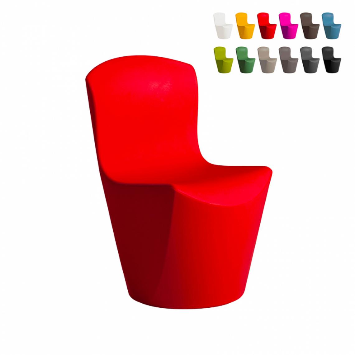 Slide - Chaise design moderne Slide Zoe pour bar restaurant cuisine et jardin, Couleur: Rouge - Chaises