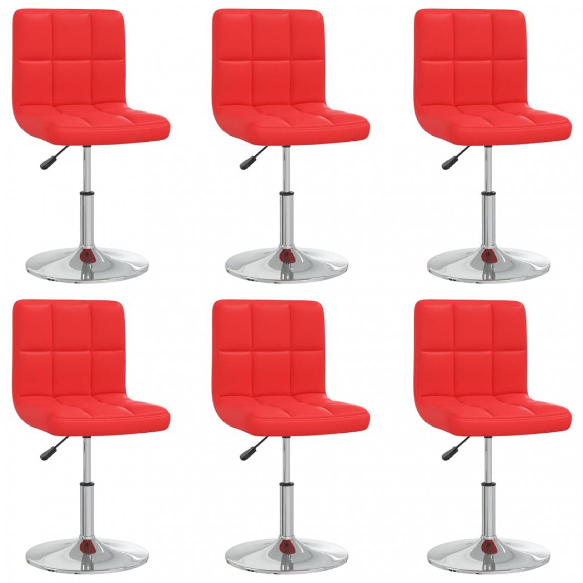 Vidaxl - vidaXL Chaises de salle à manger 6 pcs Rouge Similicuir - Chaises