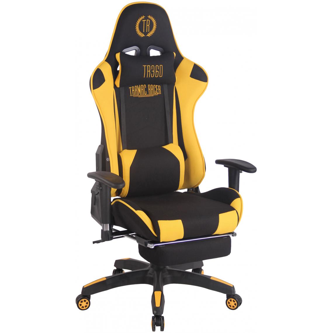 Icaverne - Moderne Chaise de bureau categorie Luanda tissu Turbo avec repose-pieds couleur noir jaune - Chaises