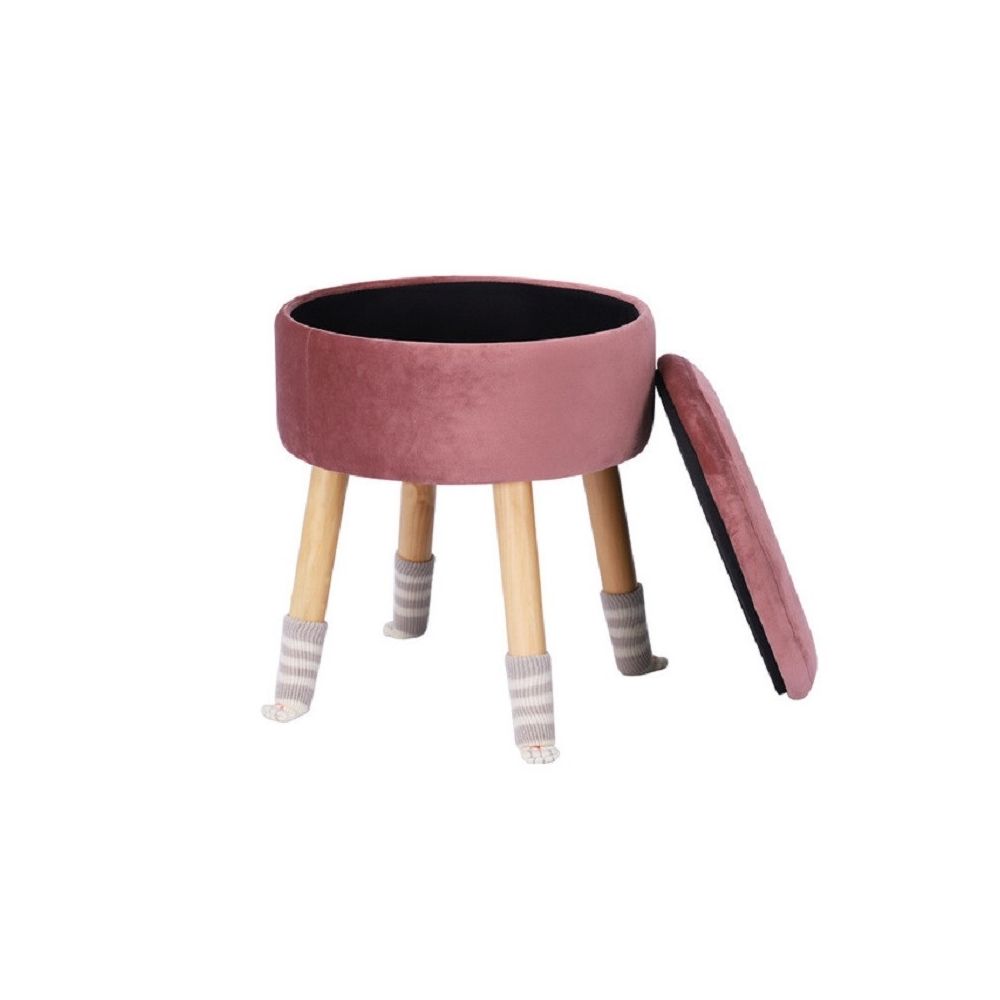 Wewoo - Tabouret moderne en flanelle bois massifpetit épaissiavec rangement pour le salon couleur sèche - Chaises