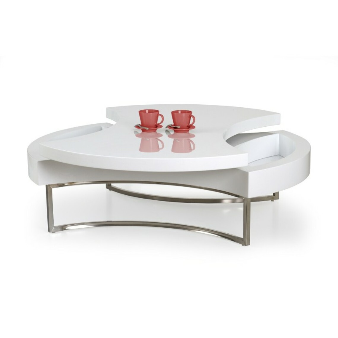 Carellia - Table basse design 115 cm x 80 cm x 38 cm - Blanc - Tables basses
