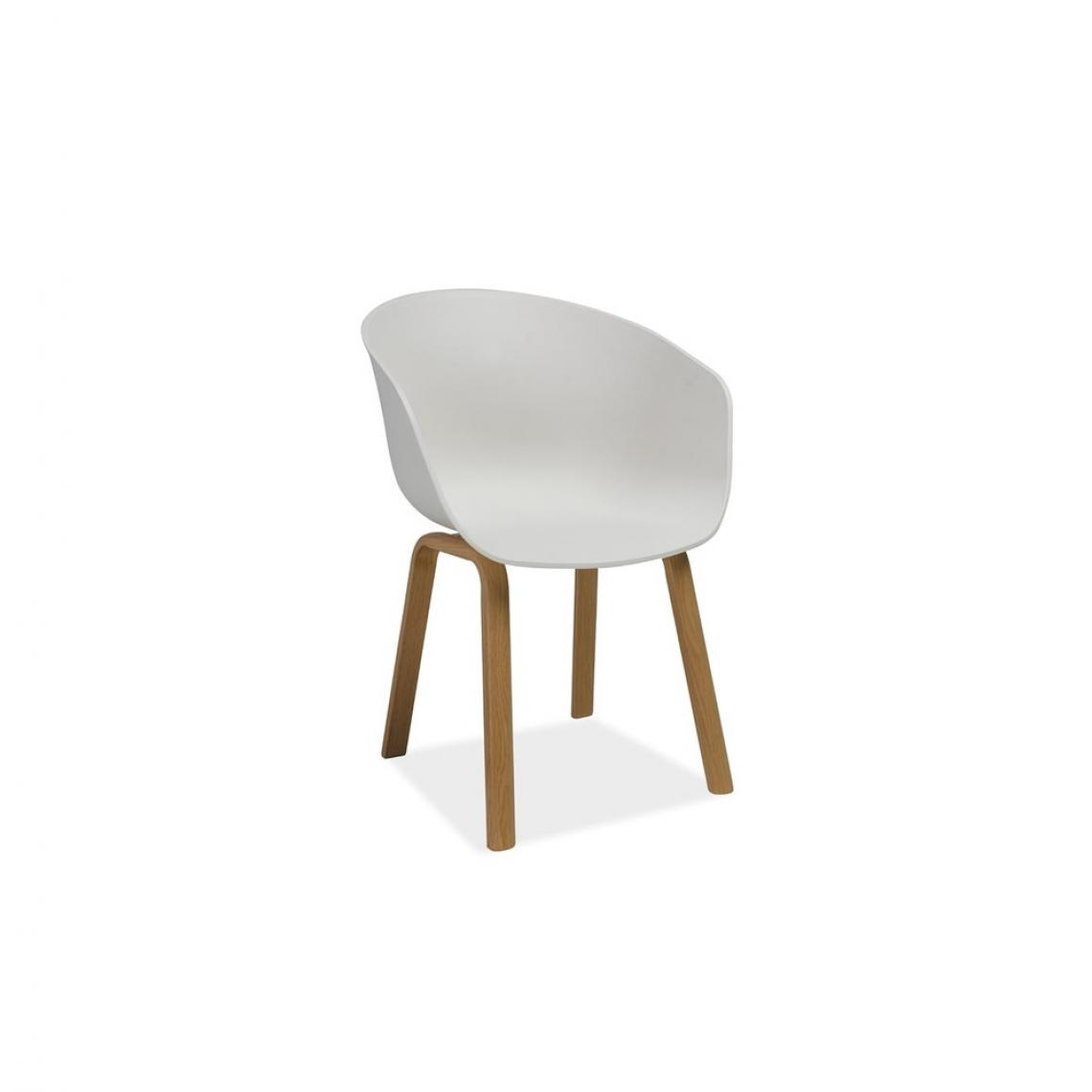 Ac-Deco - Chaise fauteuil - Ego - 47 x 41 x 76 cm - Blanc - Chaises