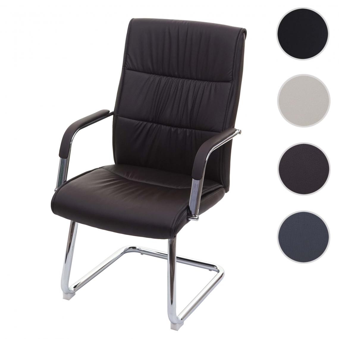Mendler - Chaise de conférence HWC-A49, chaise visiteur cantilever, similicuir ~ brun - Chaises