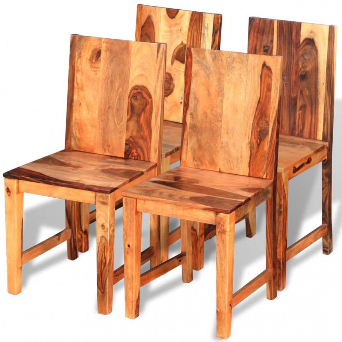 Chunhelife - Chaise de salle à manger 4 pcs Bois massif de sesham - Chaises