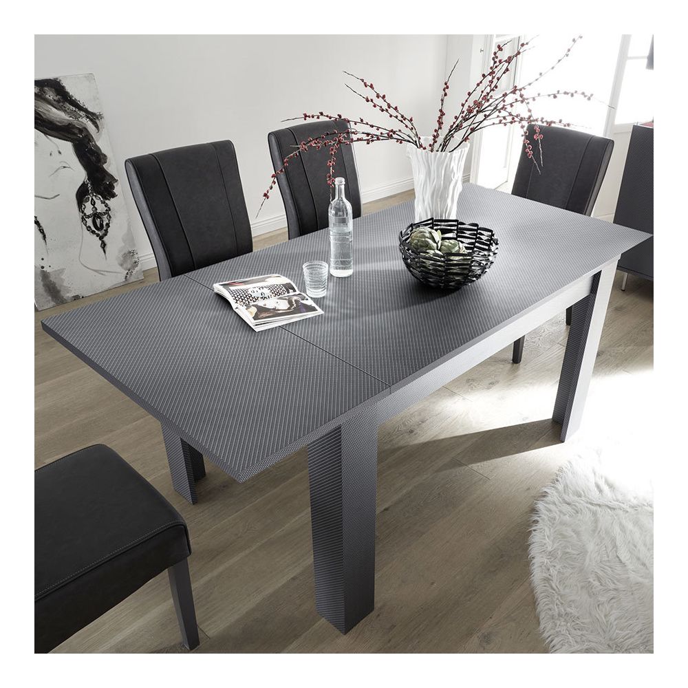 Happymobili - Table à rallonge 140 cm grise ROSINI - Tables à manger