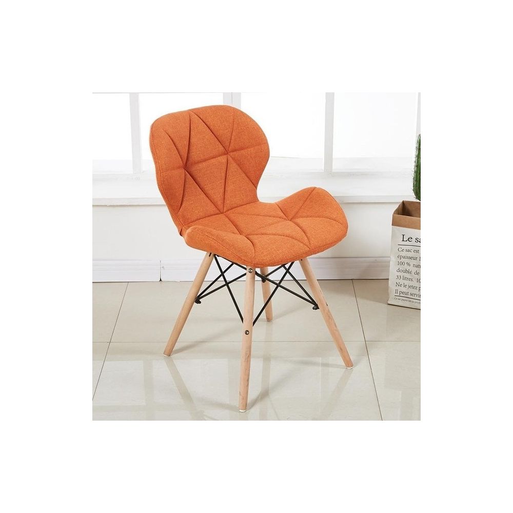Wewoo - Tabouret de maison simple moderne retour chaise de bureau de maquillage de salle à manger papillon Orange - Chaises