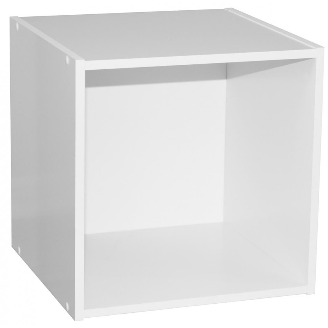Pegane - Cube en panneaux de particules, blanc - Dim : L35,1 x P33,7 x H34,9cm - Etagères