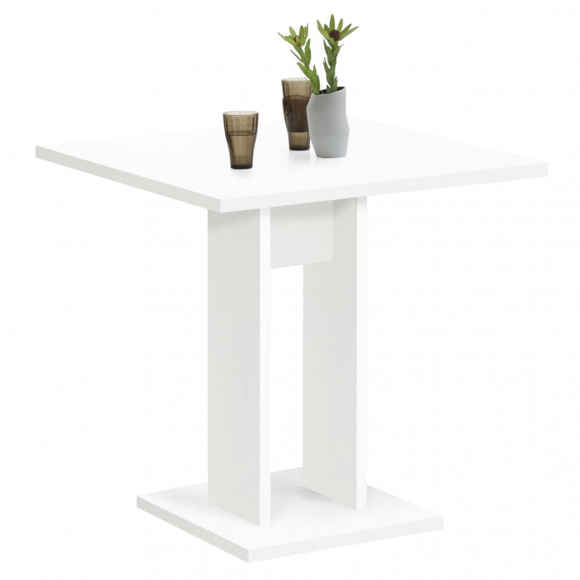 Chunhelife - FMD Table de salle à manger 70 cm Blanc - Tables à manger