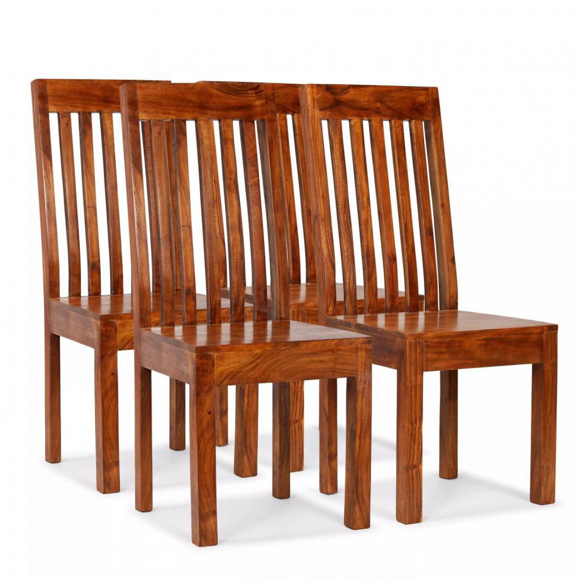 Vidaxl - vidaXL Chaise de salle à manger 4 pcs Bois massif avec finition Sesham - Chaises