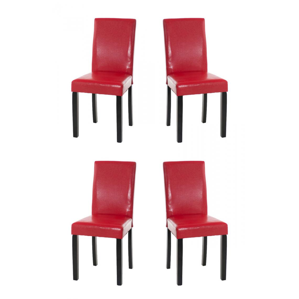Icaverne - Splendide Lot de 4 chaises de salle à manger edition Rabat noir couleur rouge - Chaises