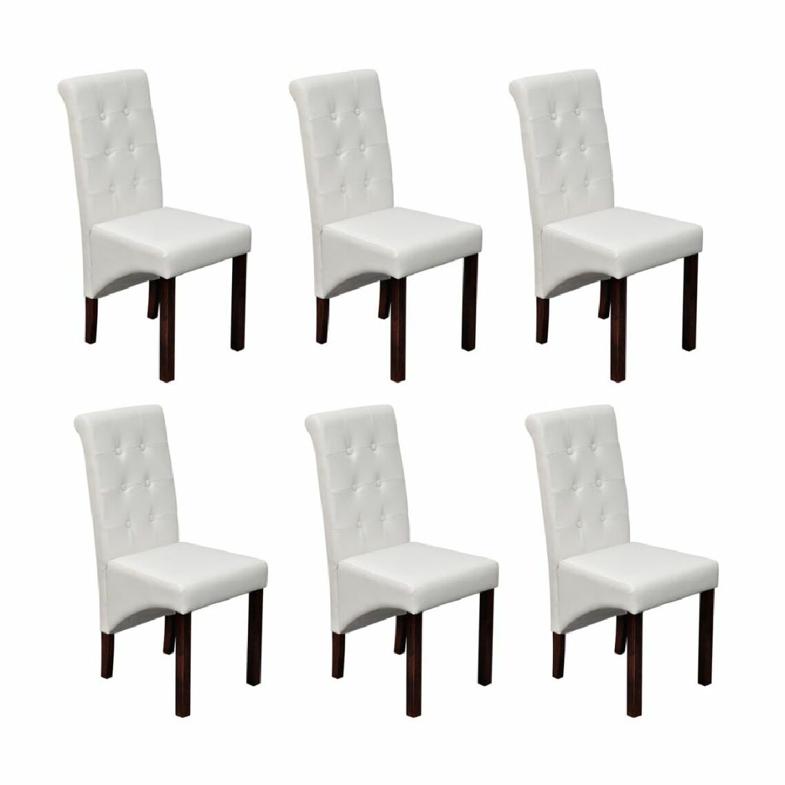 Chunhelife - Chunhelife Chaises de salle à manger 6 pcs Blanc Similicuir - Chaises