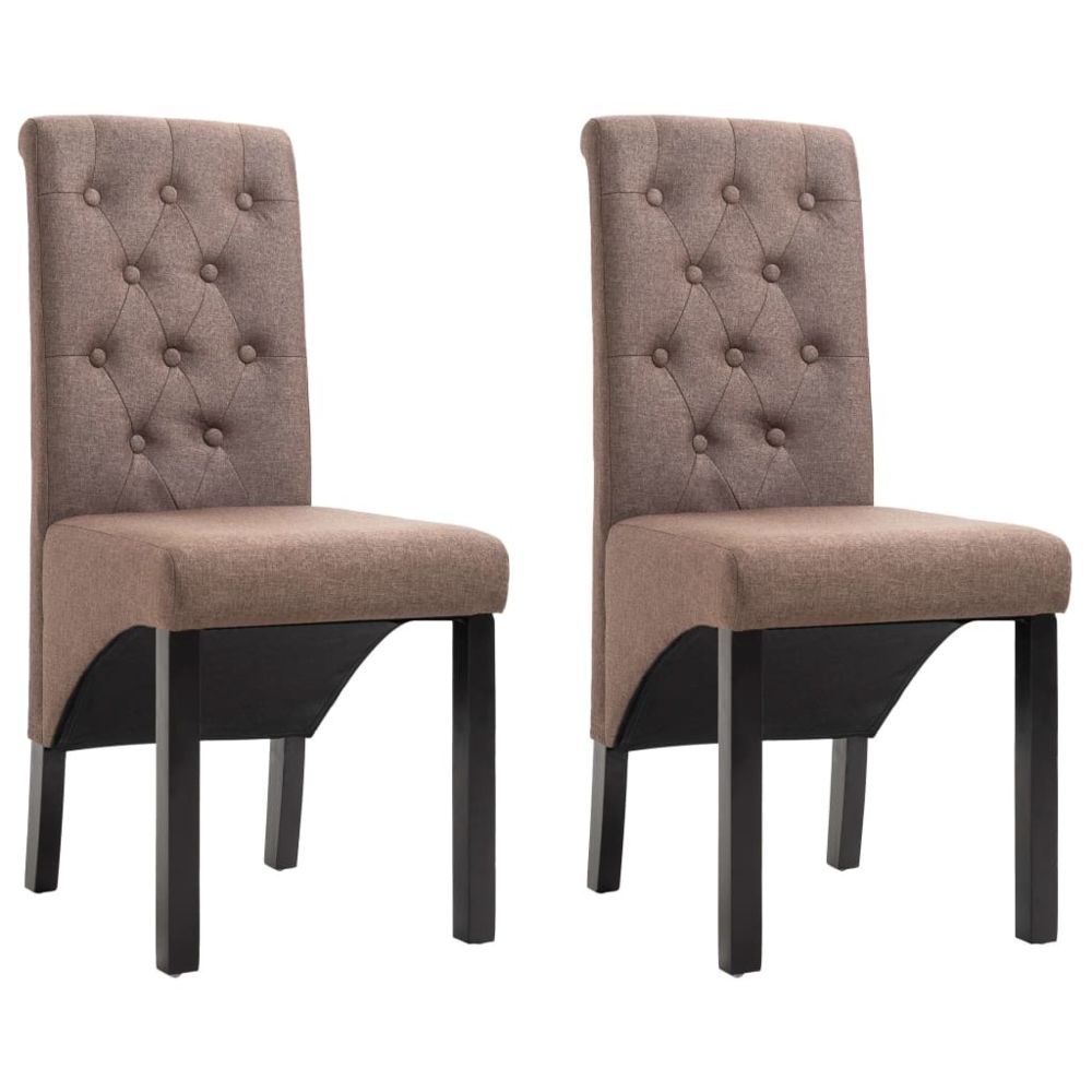 marque generique - Inedit Fauteuils et chaises gamme Amman Chaises de salle à manger 2 pcs Marron Tissu - Chaises