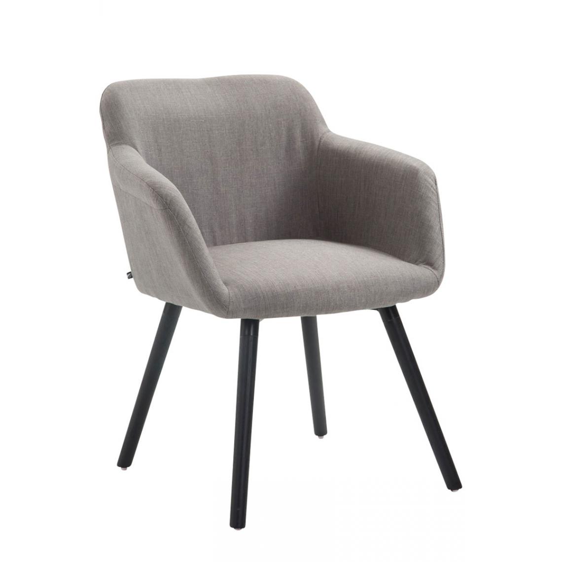 Icaverne - Stylé Chaise de salle à manger Tunis tissu noir (chêne) couleur gris - Chaises