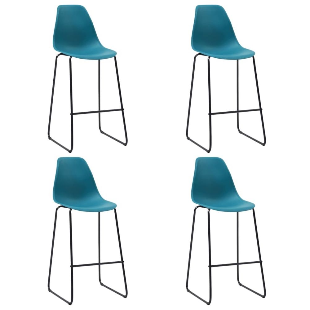 marque generique - Moderne Fauteuils et chaises selection Vienne Chaises de bar 4 pcs Turquoise Plastique - Tabourets