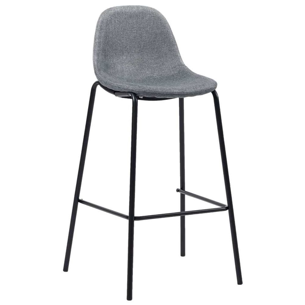 marque generique - Icaverne - Tabourets & chaises de bar ensemble Chaises de bar 4 pcs Gris clair Tissu - Tabourets