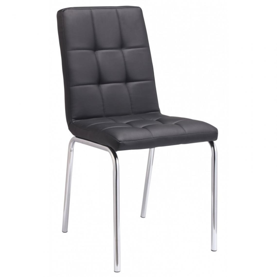 Webmarketpoint - Chaise en métal avec assise et dossier en éco-cuir noir 43x57xh. 87cm - Chaises