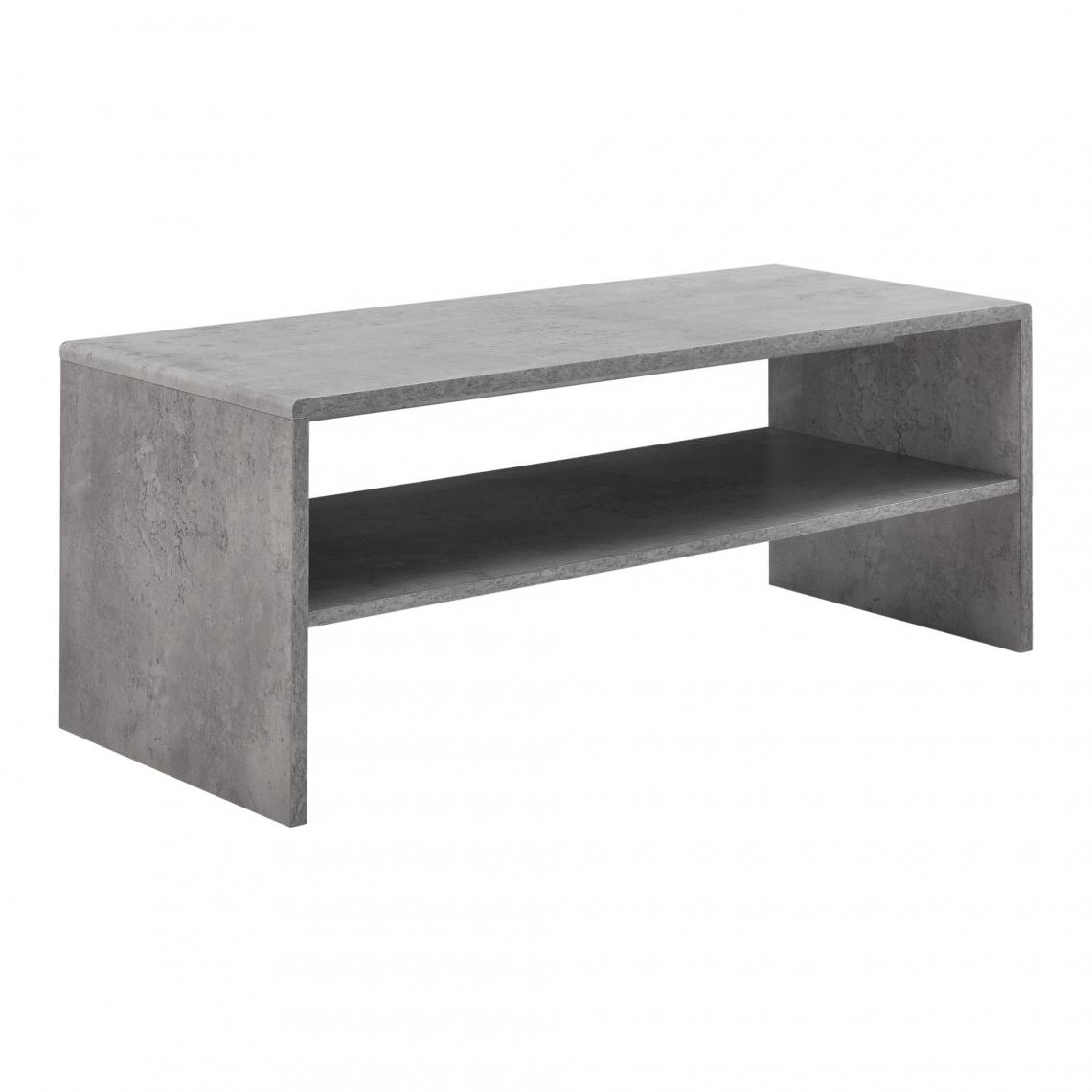 Helloshop26 - Table basse de salon avec rangement fibre de bois couleur gris béton 100 cm fibre de bois couleur gris béton 03_0004132 - Tables basses
