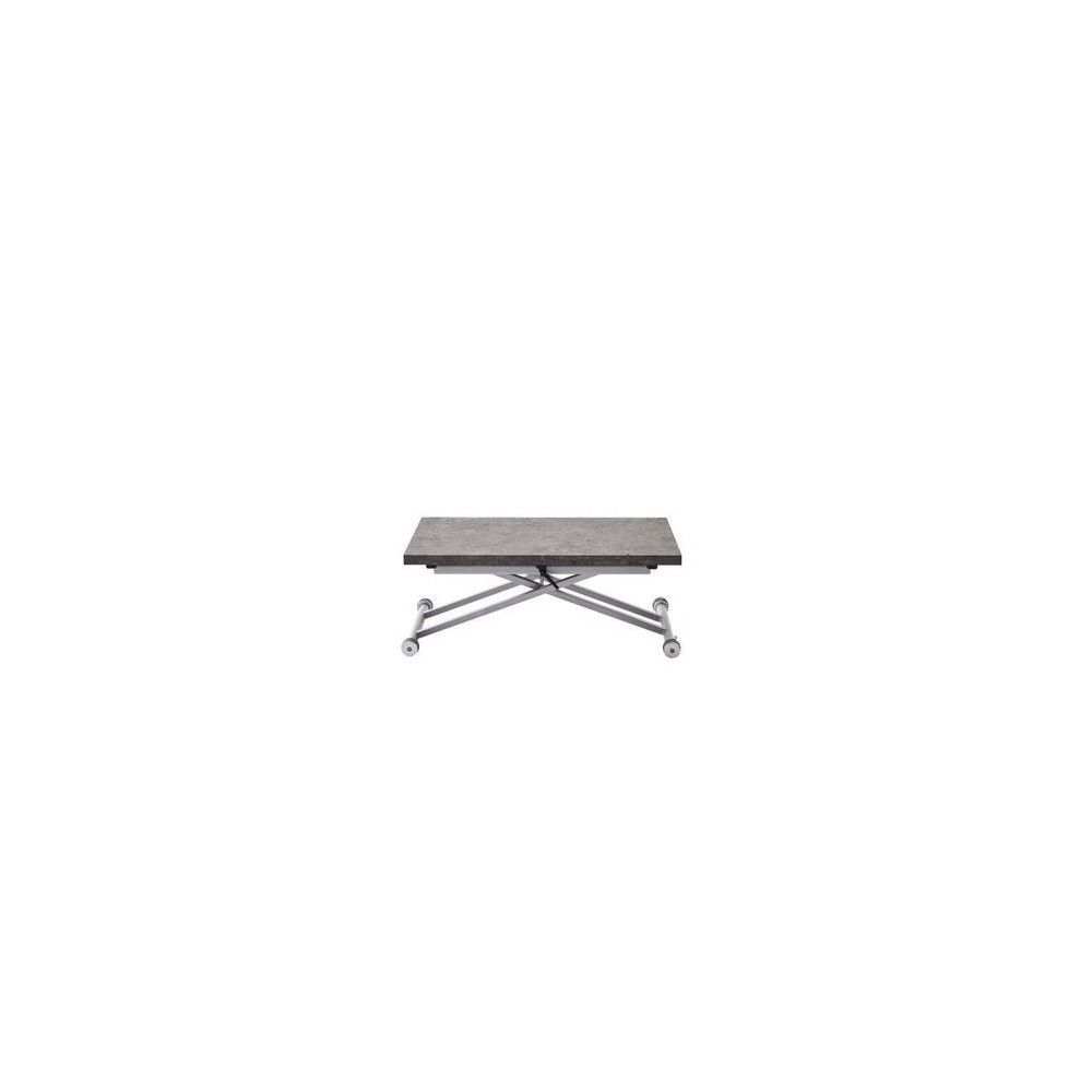 Moloo - Table basse relevable extensible papier décor béton gris naturel DOMY - Tables basses