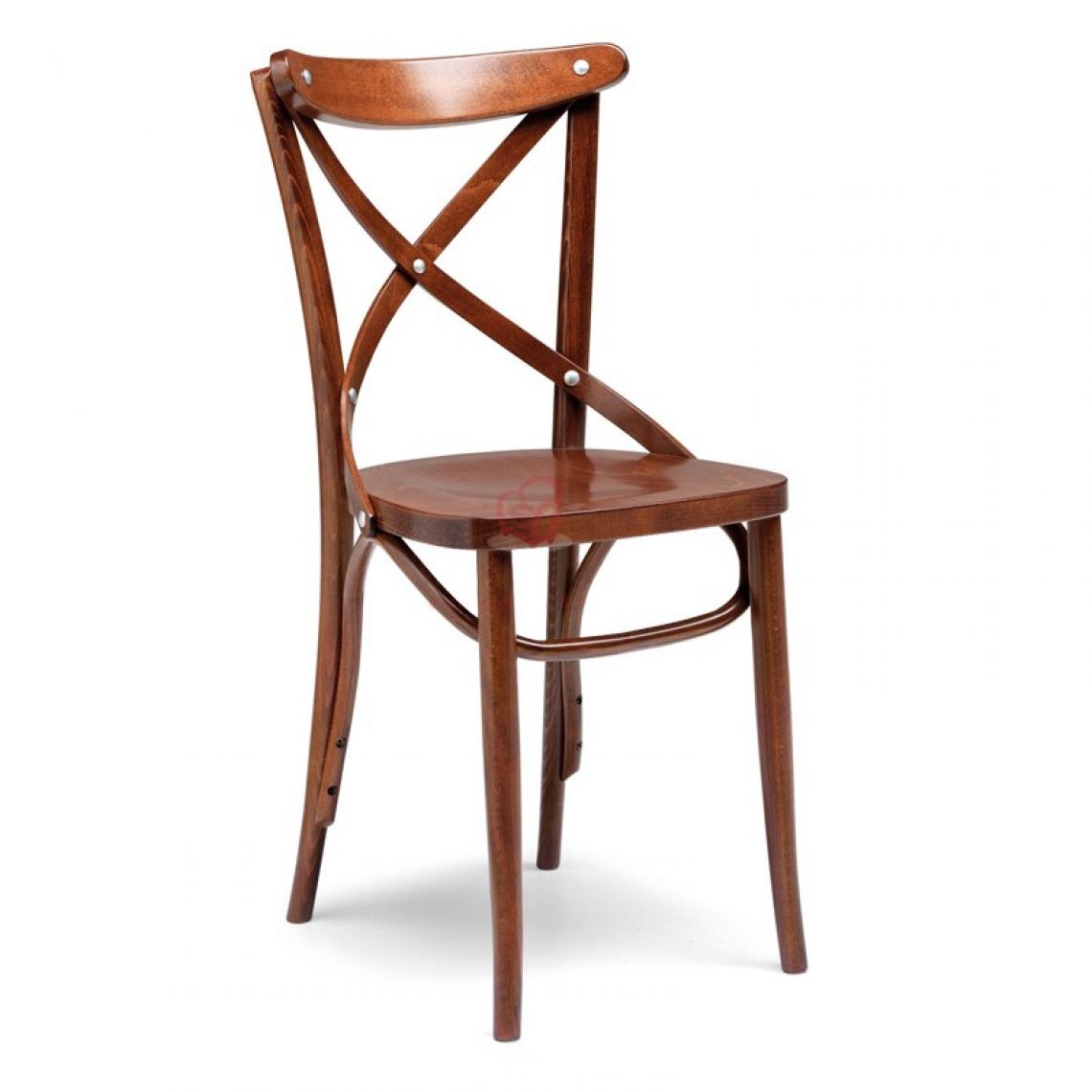 Webmarketpoint - Chaise en bois de hêtre brut courbé couleur cognac vieilli 51x51xh.89 cm - Chaises