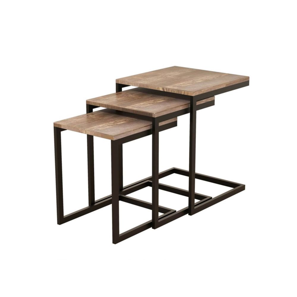 Bobochic - BOBOCHIC Table d'appoint ZORI Chêne Anthracite - Tables basses