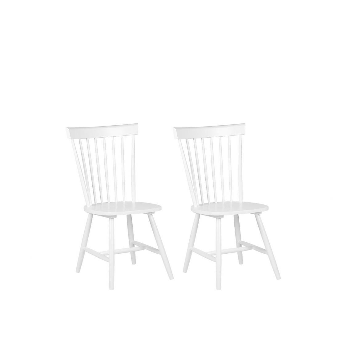 Beliani - Beliani Lot de 2 chaises de salle à manger en bois blanc BURGES - - Chaises