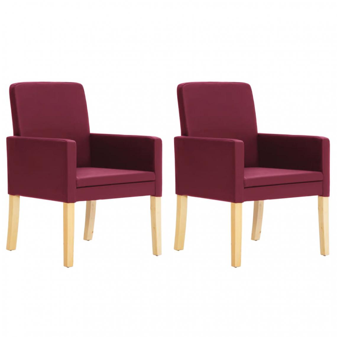 Chunhelife - Chunhelife Chaises de salle à manger 2 pcs Rouge bordeaux Similicuir - Chaises