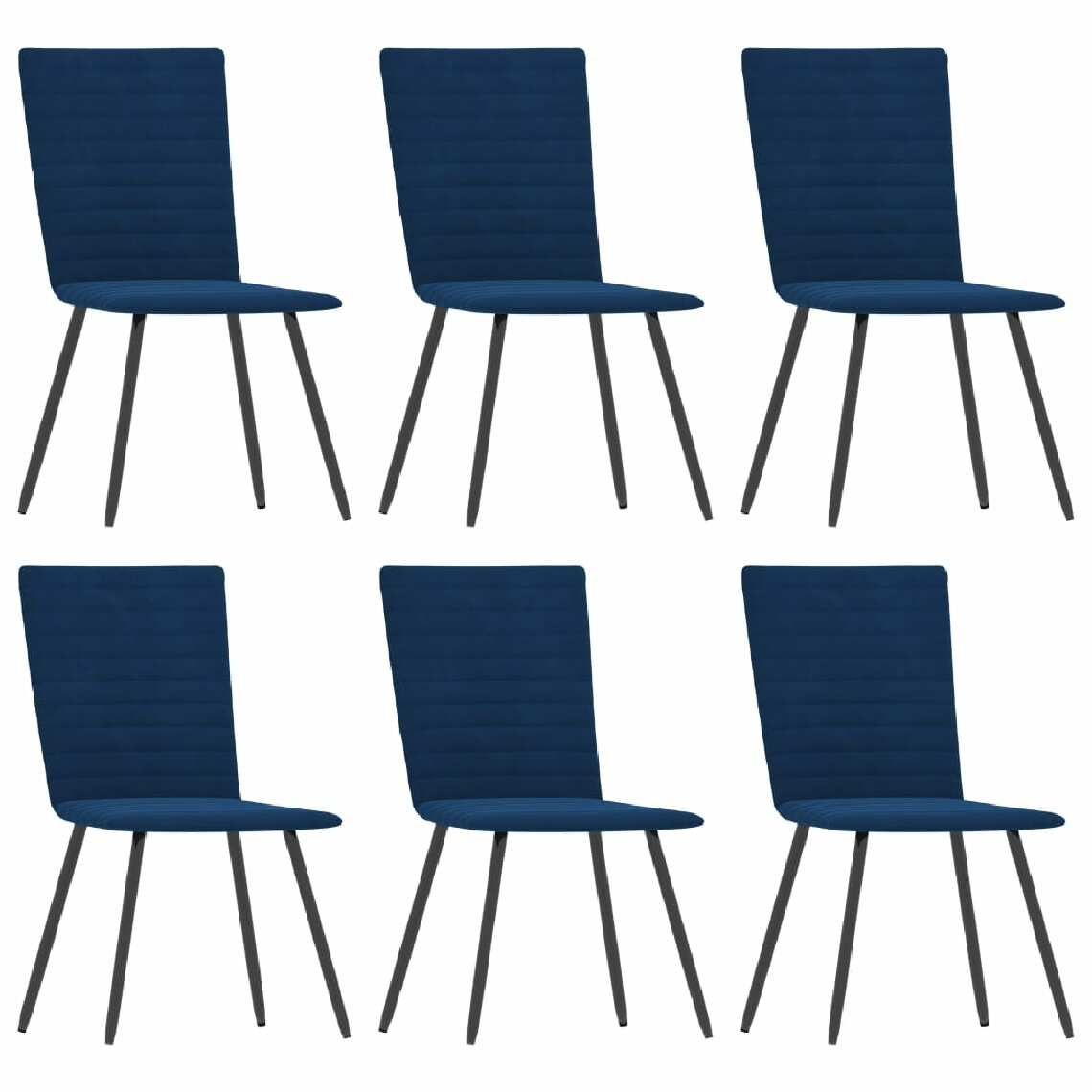 Chunhelife - Chunhelife Chaises de salle à manger 6 pcs Bleu Velours - Chaises