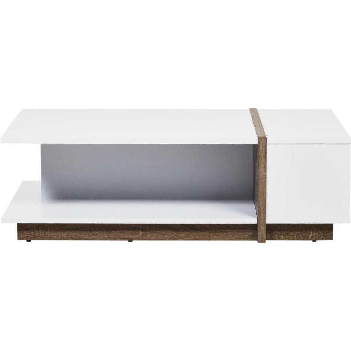 ATHM DESIGN - Table basse PANAMA Blanc - plateau Laque pieds Bois 110 x 60 - Tables basses