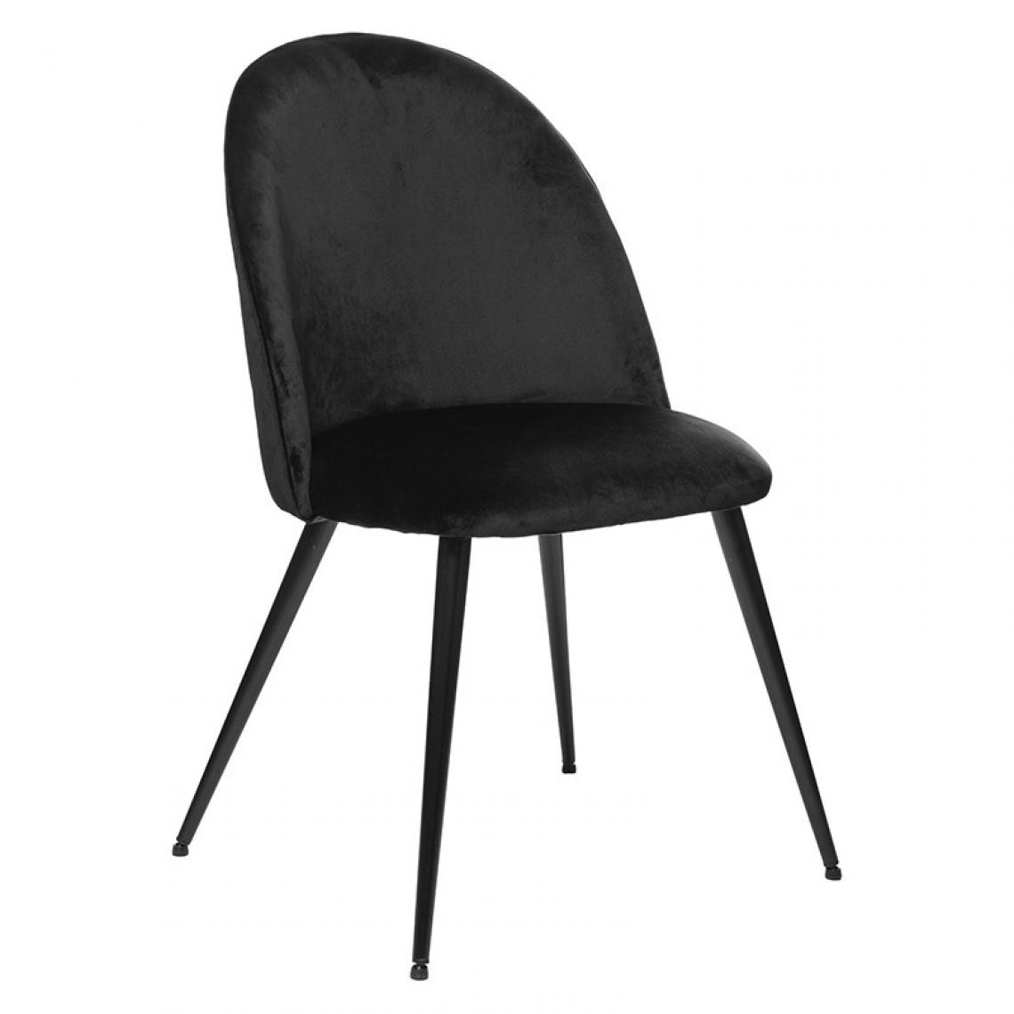 Sans Marque - Chaise en velours Slano noir Atmosphera - Noir - Chaises